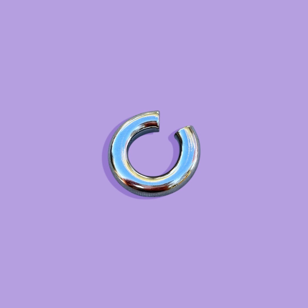 Cuff ancho plateado - Annie's Fingers