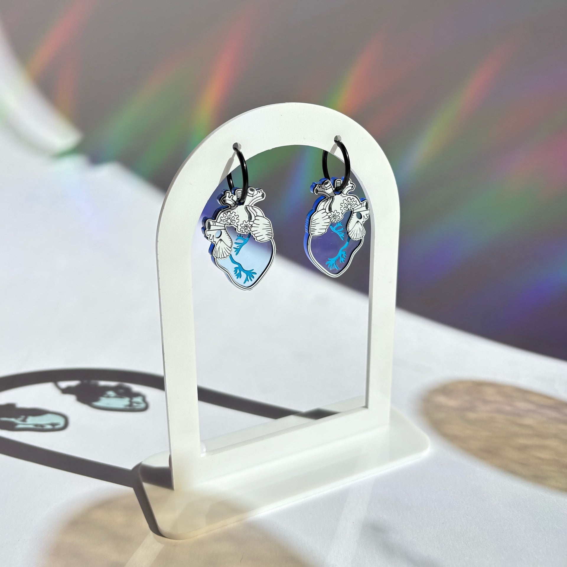 Corazones azul claro