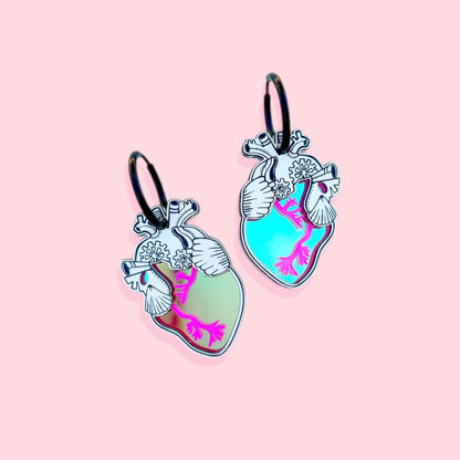 Corazones iridiscentes con rosa - Annie's Fingers