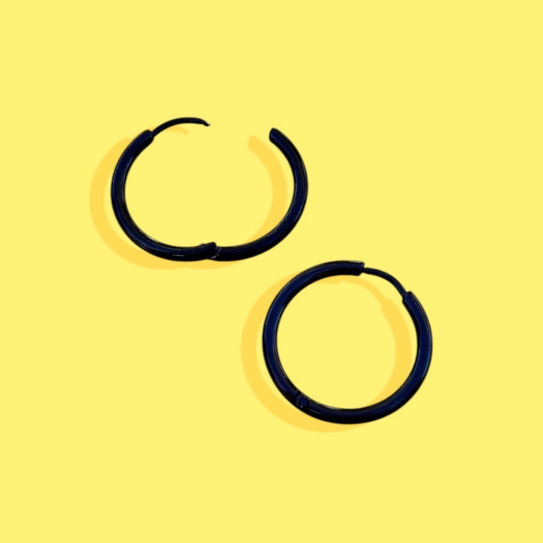 Aros negros 2cm - Annie's Fingers