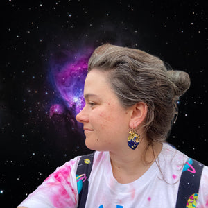 Galaxy heart small earrings - Annie's Fingers