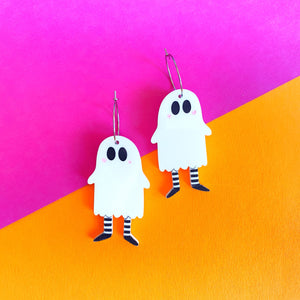 Small stripy ghost earrings - Annie's Fingers