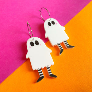 Small stripy ghost earrings - Annie's Fingers